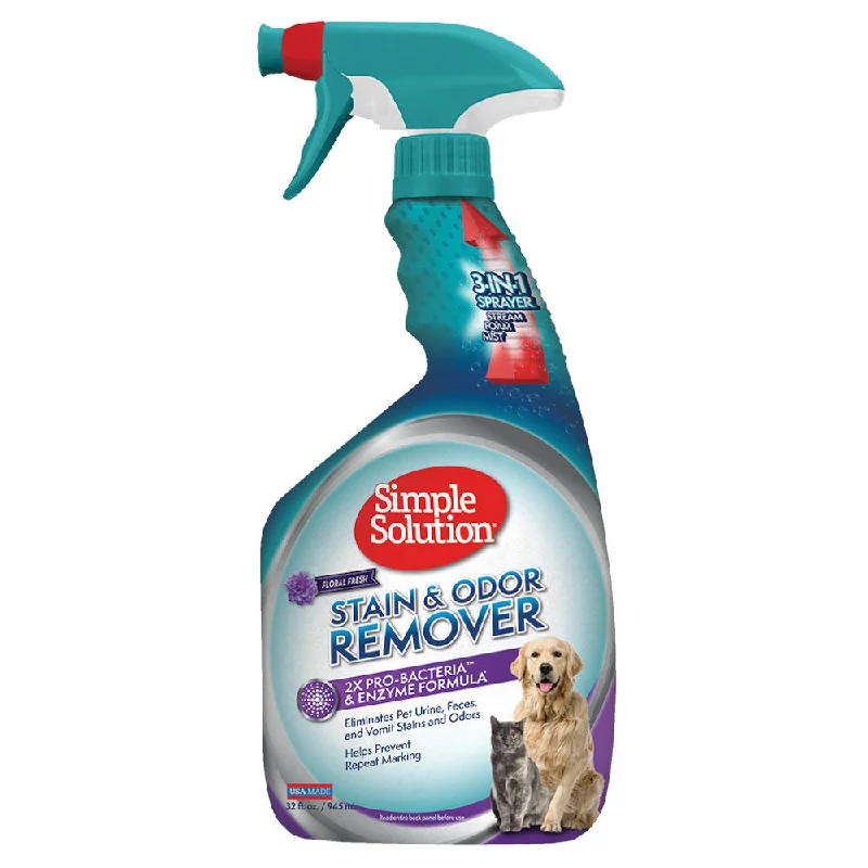 Simple Solution Floral Fresh Stain & Odor Remover Spray For Cats & Dogs 945ml