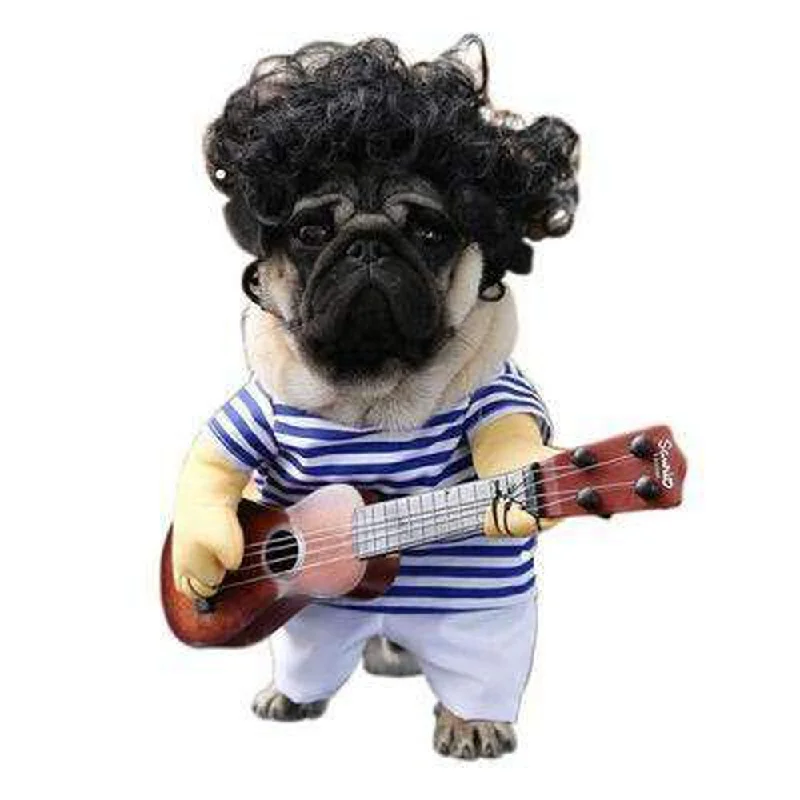 Funny Guitar Player Dog Costume