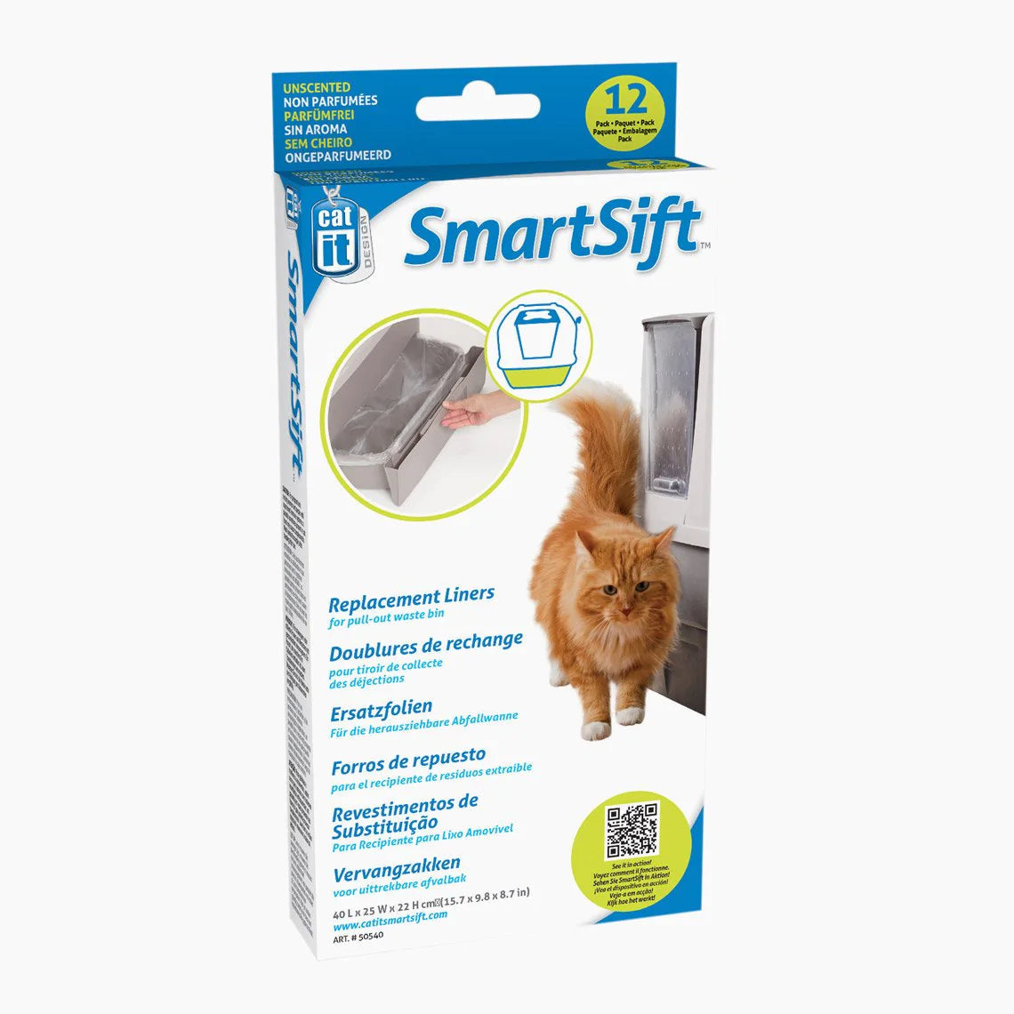 Catit SmartSift Replacement Liners for Pull-Out Waste Bin 12 Pack