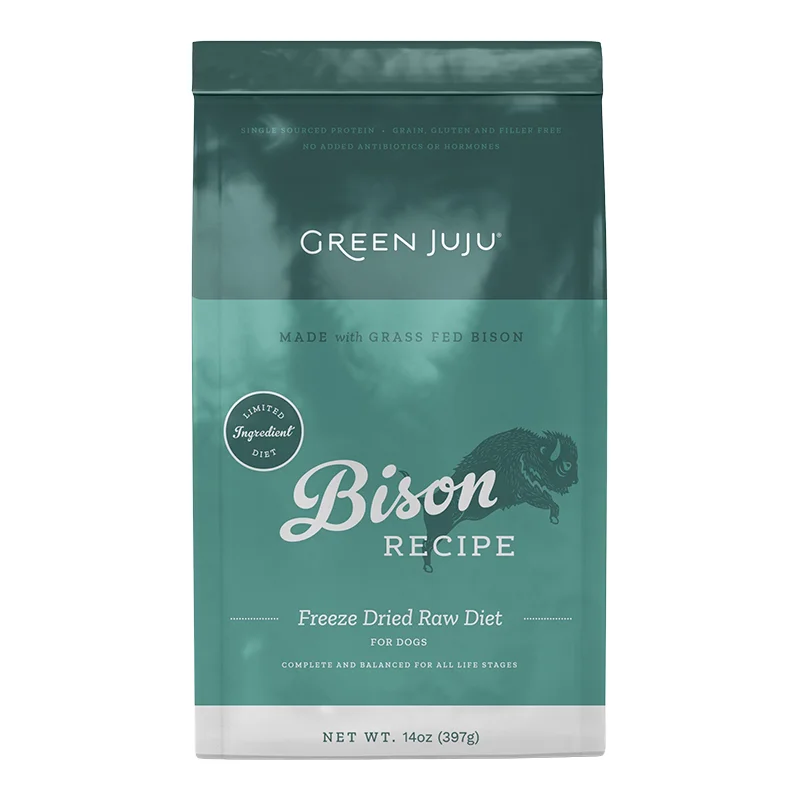 Green Juju Freeze-Dried Dog Food - Bison Recipe 14oz bag