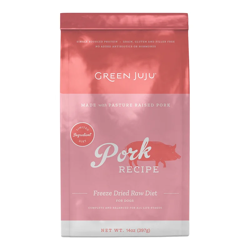 Green Juju Freeze-Dried Dog Food - Pork Recipe 14oz bag