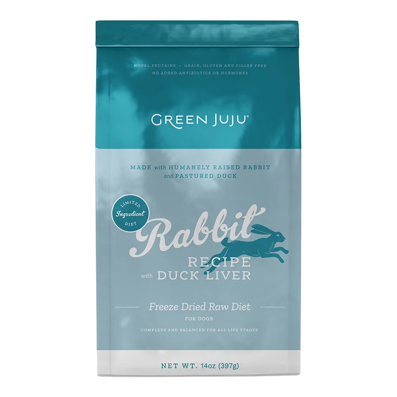 Green Juju Freeze-Dried Dog Food - Rabbit Recipe with Duck Liver 14oz bag