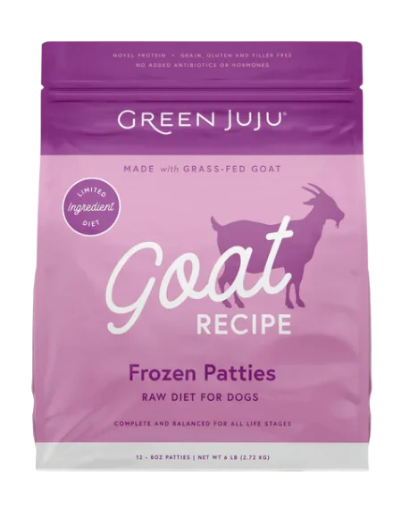 Green Juju Frozen Dog Food - Goat Recipe Patties 6lb Bag