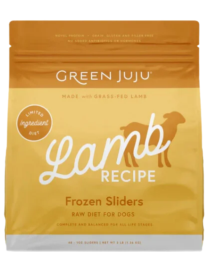 Green Juju Frozen Dog Food - Lamb Recipe Sliders 3lb Bag