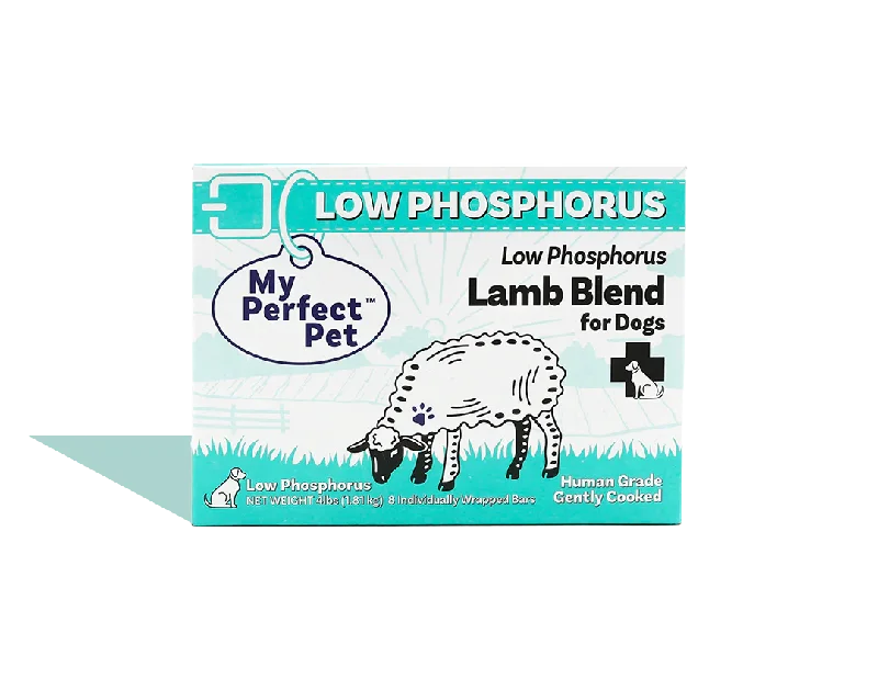 My Perfect Pet Frozen Human Grade Gently Cooked Dog Food - Low Phosphorus Lamb Blend 4lb Box (8 individually wrapped bars)