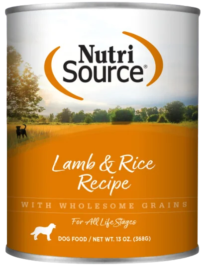 NutriSource Wet Dog Food Lamb & Rice Formula 13oz Can Single