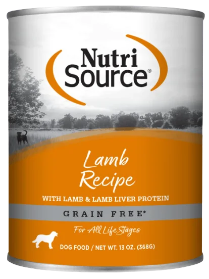 NutriSource Wet Dog Food Grain-Free Lamb Formula 13oz Can Single