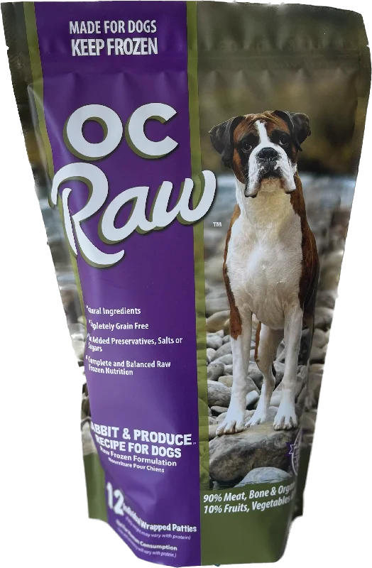 OC Raw Frozen Dog Food Patties Rabbit & Produce 6lb Bag