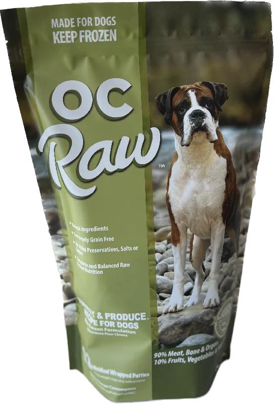 OC Raw Frozen Dog Food Patties Turkey & Produce 6lb Bag