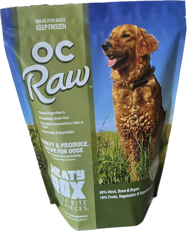 OC Raw Frozen Dog Food Meaty Rox - Turkey & Produce