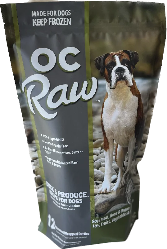 OC Raw Frozen Dog Food Patties Duck & Produce 6lb Bag *Special Order Only*