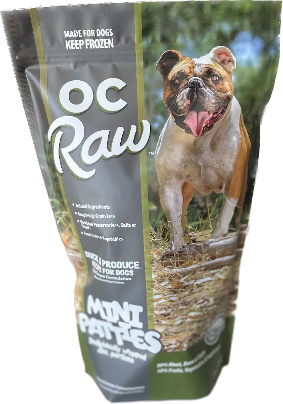 OC Raw Frozen Dog Food Sliders Duck & Produce 4lb Bag *Special Order Only*