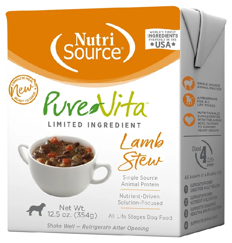 PureVita Wet Dog Food Grain-Inclusive Lamb Stew 12.5oz Tetra Single