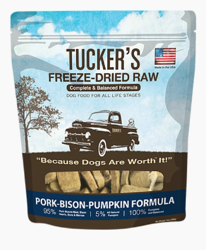 Tucker's Freeze-Dried Dog Food Pork, Bison & Pumpkin 14oz Bag