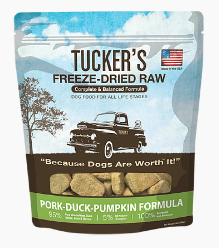 Tucker's Freeze-Dried Dog Food Pork, Duck & Pumpkin 14oz Bag