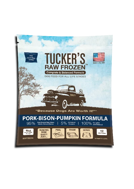 Tucker's Raw Frozen Dog Food - Pork, Bison & Pumpkin 3lb Bag