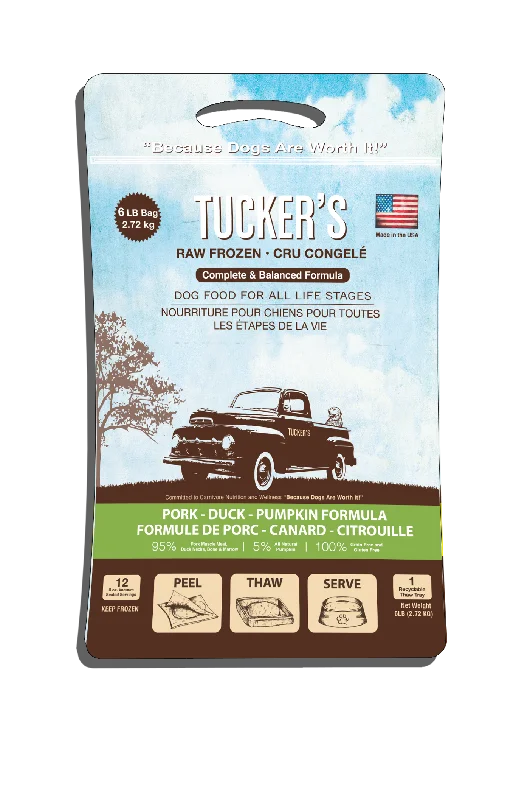 Tucker's Raw Frozen Dog Food - Pork, Duck & Pumpkin 6lb Bag