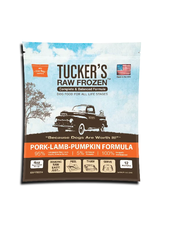 Tucker's Raw Frozen Dog Food - Pork, Lamb & Pumpkin 3lb Bag