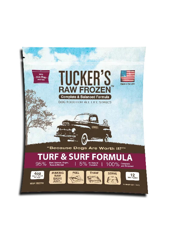 Tucker's Raw Frozen Dog Food - Turf & Surf 3lb Bag