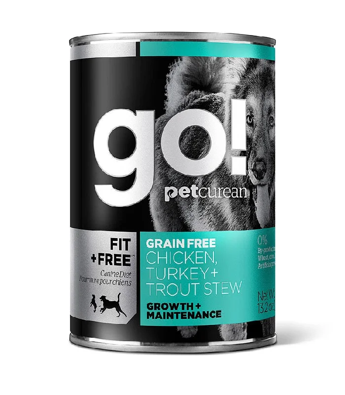 GO! FIT + FREE Grain Free Canned Dog Food; available in different formulas