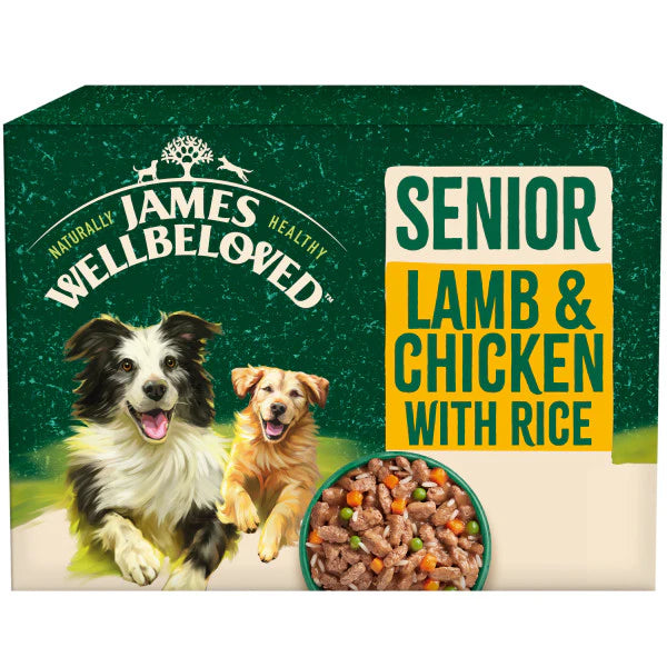 James Wellbeloved - Senior Wet Dog Food - Lamb & Chicken & Rice in Gravy - 90g Pouch