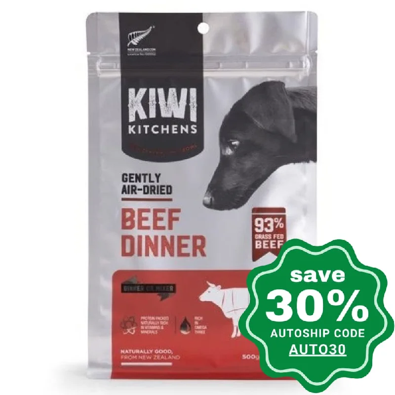 Kiwi Kitchens - Air-Dried Dog Food - Grass Fed Beef Dinner - 500G